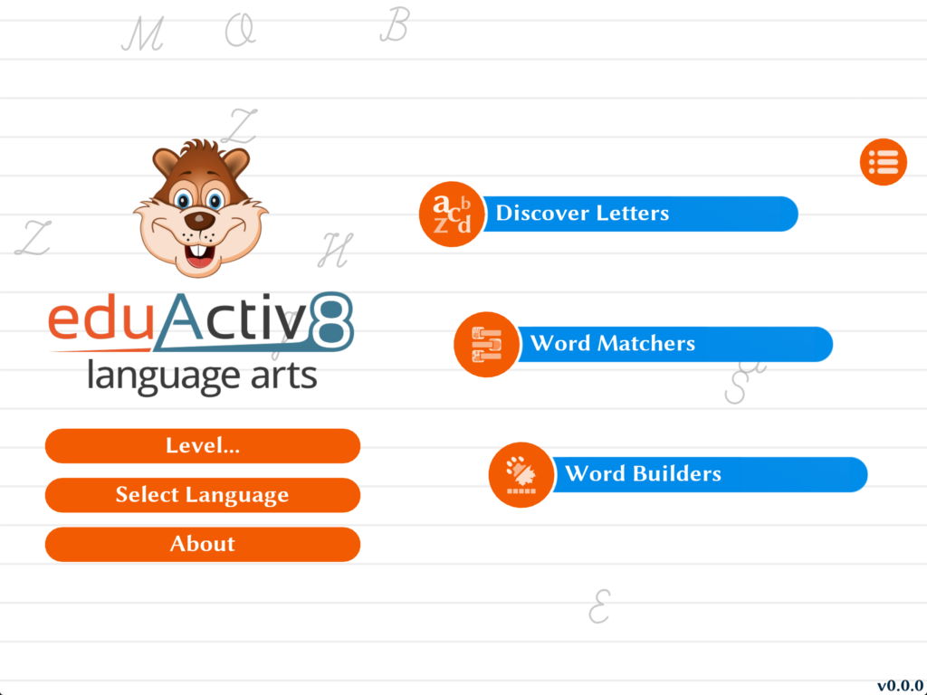 eduActiv8: Language Arts main menu